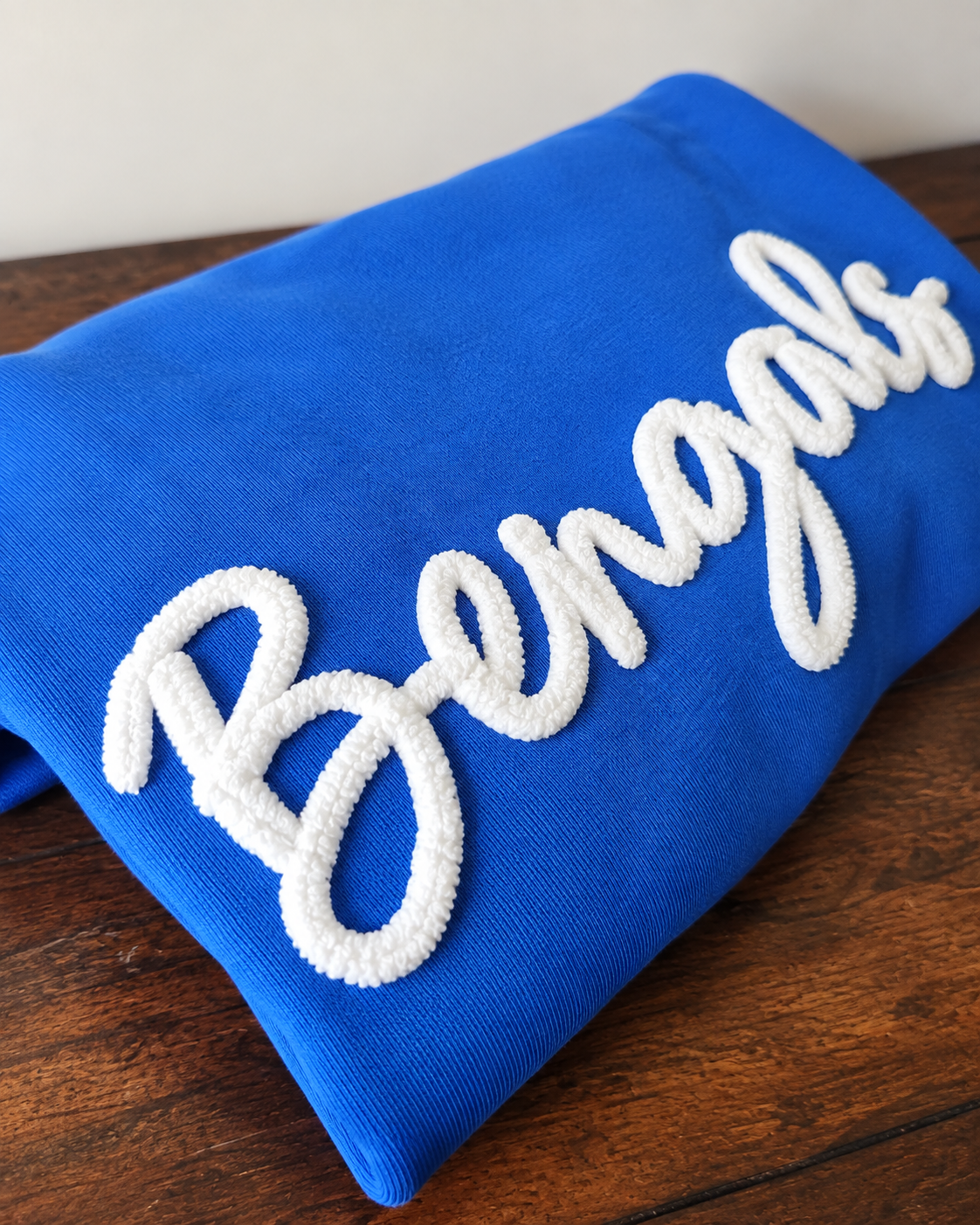 Blaine Bengals Fuzzy Crewneck--Royal Blue